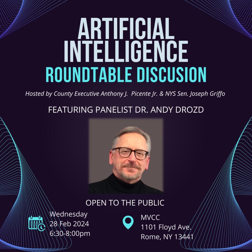 Artificial Intelligence Roundtable Discussion Featuring Dr. Andy Drozd ...